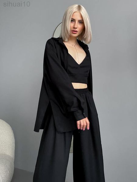 hiloc solid knitted sets womens outfits fashion nightwear set woman 3 pieces backless home suit for women clothing sets l220803, Black;red
hiloc solid knitted sets womens outfits fashion nightwear set woman 3 pieces backless home suit for women clothing sets l220803, Black;red