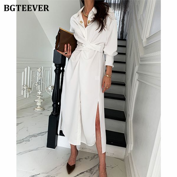 bgteever summer turn-down collar women midi dress full sleeve single-breasted female shirt dress ladies side split solid vestido, Black;gray
bgteever summer turn-down collar women midi dress full sleeve single-breasted female shirt dress ladies side split solid vestido, Black;gray