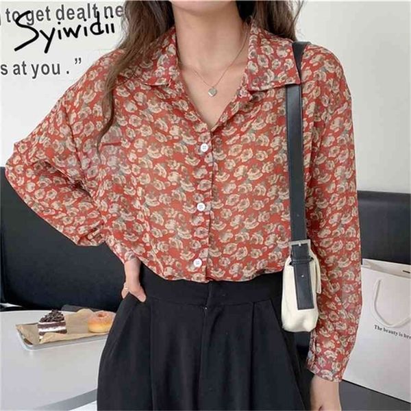 vintage floral print button up blouses women turn-down collar long sleeve loose clothing summer fashion shirts 210607, White
vintage floral print button up blouses women turn-down collar long sleeve loose clothing summer fashion shirts 210607, White