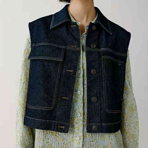 women's vests s hejia spring and summer denim dark blue short vest all cotton versatile thin horseback heart woman, Black;white
women's vests s hejia spring and summer denim dark blue short vest all cotton versatile thin horseback heart woman, Black;white