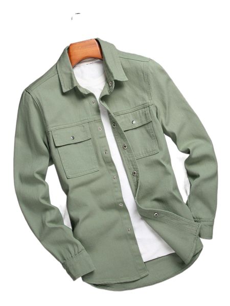 men flap pocket denim shirt without tee f7h8#, White;black