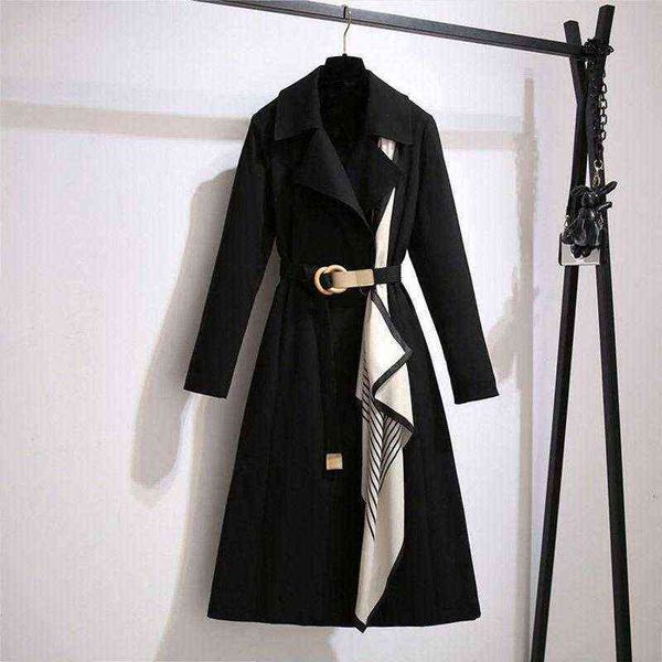 women's trench coats spring and autumn windbreaker mid-length slim slimming coat women t220809, Tan;black
women's trench coats spring and autumn windbreaker mid-length slim slimming coat women t220809, Tan;black