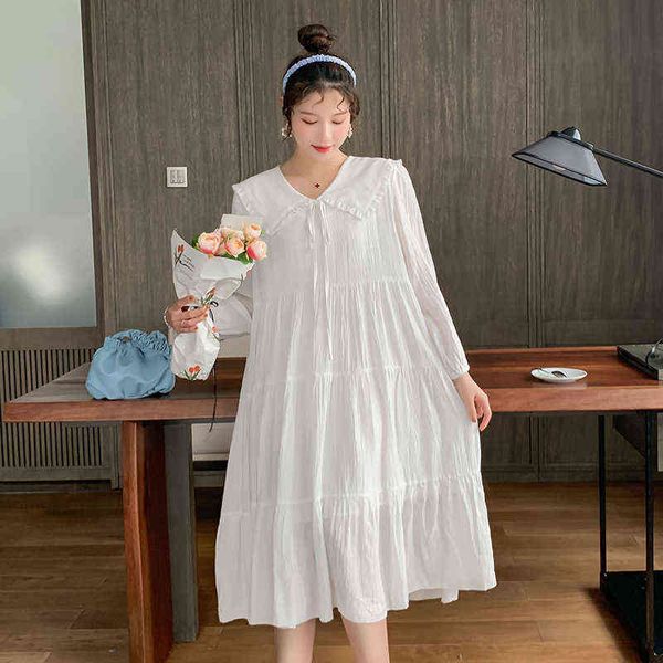 summer maternity dress white fashion long sleeves turndown collar pregnant woman cotton clothes loose pregnancy pleated dresses j220628
summer maternity dress white fashion long sleeves turndown collar pregnant woman cotton clothes loose pregnancy pleated dresses j220628