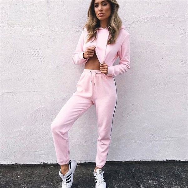 2pc ladies tracksuit crop hoodies sweatshirt pants sets leisure wear casual suit y201128, White
2pc ladies tracksuit crop hoodies sweatshirt pants sets leisure wear casual suit y201128, White