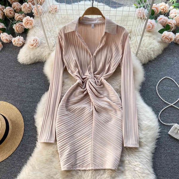 casual dresses 2022 spring style niche lapel small fragrance korean design sense long sleeve pure desire spicy girl thin dress fashion uihq, Black;gray
casual dresses 2022 spring style niche lapel small fragrance korean design sense long sleeve pure desire spicy girl thin dress fashion uihq, Black;gray
