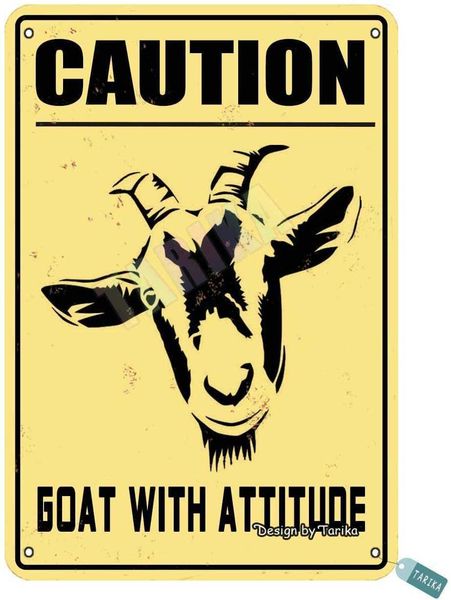 caution goat with attitude metal vintage tin sign wall decoration 12x8 inches for house room cafe bars restaurants pubs man cave
caution goat with attitude metal vintage tin sign wall decoration 12x8 inches for house room cafe bars restaurants pubs man cave