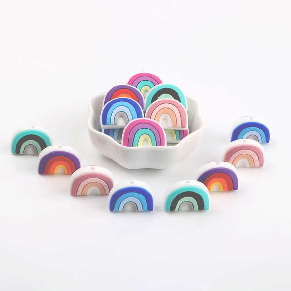 wholesale 10pcs bpa new rainbow baby teething cute silicone beads for food grade infant nursing teether toy accessories
wholesale 10pcs bpa new rainbow baby teething cute silicone beads for food grade infant nursing teether toy accessories