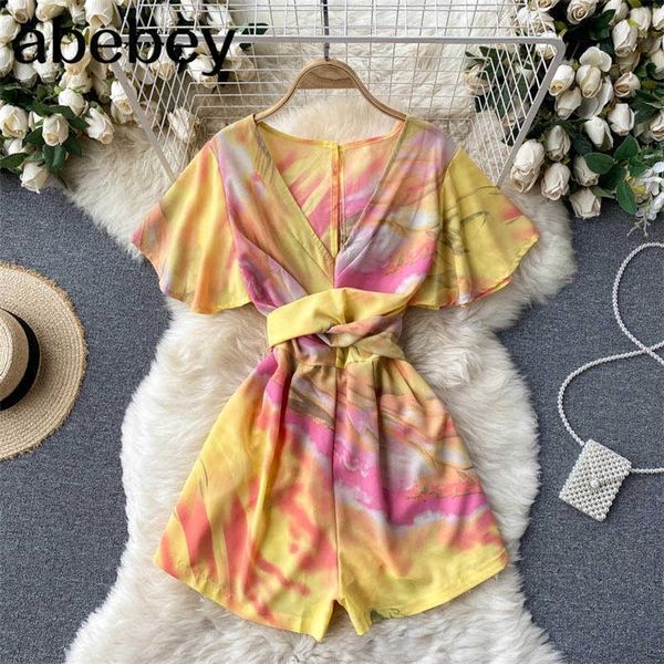 women boho floral rompers retro flying sleeve v neck sashes casual jumpsuit summer vacation beach wide leg short rompers 210715, Black;white
women boho floral rompers retro flying sleeve v neck sashes casual jumpsuit summer vacation beach wide leg short rompers 210715, Black;white