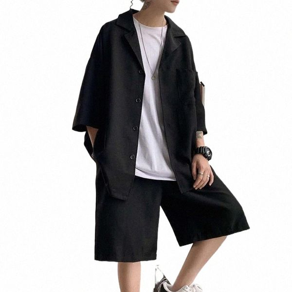 men's tracksuits summer handsome shirt jacket korean men casual loose suit business blazer coat and pants male streetwear 2 piece sets, Gray
men's tracksuits summer handsome shirt jacket korean men casual loose suit business blazer coat and pants male streetwear 2 piece sets, Gray
