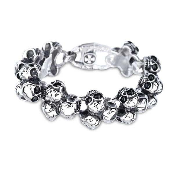 link, chain men's personality creative design domineering skull string hip hop bracelet rock dance party casual gift jewelry, Black
link, chain men's personality creative design domineering skull string hip hop bracelet rock dance party casual gift jewelry, Black