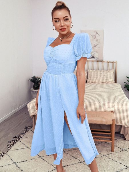 love&lemonade flounce sleeve ruched bust split thigh chiffon dress a2p7#, Black;gray
love&lemonade flounce sleeve ruched bust split thigh chiffon dress a2p7#, Black;gray