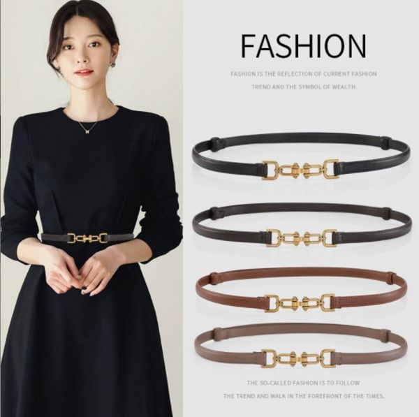fashion classic women's designer belt simple pair of buckles adjustable cowhide leather belt women's retro dress waist belt, Black;brown 
fashion classic women's designer belt simple pair of buckles adjustable cowhide leather belt women's retro dress waist belt, Black;brown