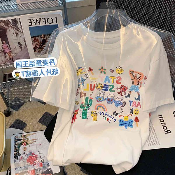 women's t-shirt white cartoon letter printed short sleeved t-shirt women's 2022 spring and summer foreign style aging design xemn
women's t-shirt white cartoon letter printed short sleeved t-shirt women's 2022 spring and summer foreign style aging design xemn