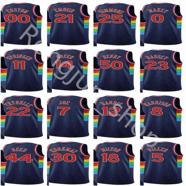 2021-22 city 75th navy jerseys basketball tobias 12 harris joel 21 embiid danny 14 green seth 31 curry tyrese 0 maxey 30 korkmaz matisse 22, Black;red
2021-22 city 75th navy jerseys basketball tobias 12 harris joel 21 embiid danny 14 green seth 31 curry tyrese 0 maxey 30 korkmaz matisse 22, Black;red