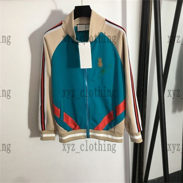 women jackets sports pants sets brand designer pineapple embroidered jacket striped webbing stand collar long sleeve zip jacket drawstring e, White
women jackets sports pants sets brand designer pineapple embroidered jacket striped webbing stand collar long sleeve zip jacket drawstring e, White