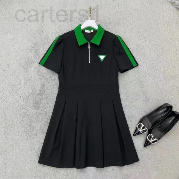 casual dresses designer chaopai 22 early spring new triangular letter polo collar zipper color contrast waist short sleeve pleated dress 7ye, Black;gray
casual dresses designer chaopai 22 early spring new triangular letter polo collar zipper color contrast waist short sleeve pleated dress 7ye, Black;gray