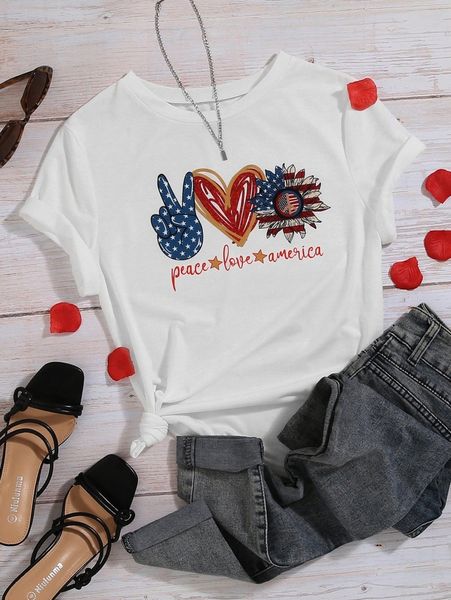 plus letter & sunflower print tee w6xm#, Black 
plus letter & sunflower print tee w6xm#, Black