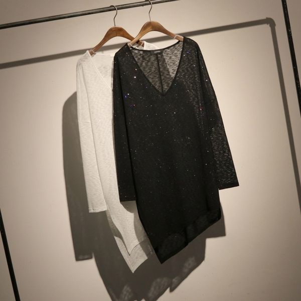eam spring autumn vneck long sleeve perspective irregular split loose big size tshirt women fashion jy402 y200412, White
eam spring autumn vneck long sleeve perspective irregular split loose big size tshirt women fashion jy402 y200412, White