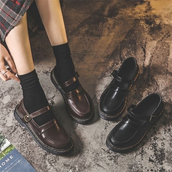 british elegant retro oxford shoes for women brown black leather moccasins classics lady office mules flats platform loafers 220616
british elegant retro oxford shoes for women brown black leather moccasins classics lady office mules flats platform loafers 220616