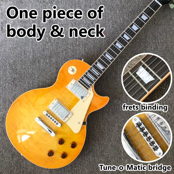2022 new style electric guitar, one piece of neck and body, frets binding, honey burst maple same of the pictures
2022 new style electric guitar, one piece of neck and body, frets binding, honey burst maple same of the pictures
