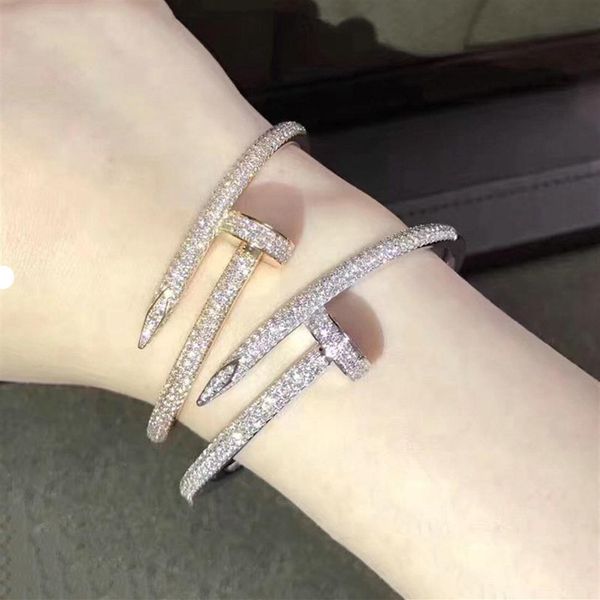 with box nail bracelet women man 18k gold plated love bangle full diamond bracelets jewelry for lover gift 17cm 19cm2215, Black
with box nail bracelet women man 18k gold plated love bangle full diamond bracelets jewelry for lover gift 17cm 19cm2215, Black