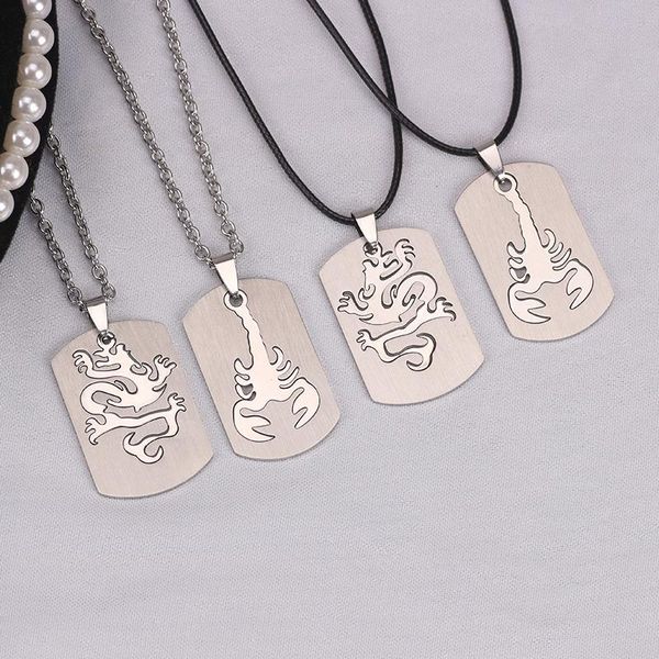 pendant necklaces stainless steel retro necklace for men women geometric mosaic dragon scorpion chain leather rope vintage jewelry, Silver
pendant necklaces stainless steel retro necklace for men women geometric mosaic dragon scorpion chain leather rope vintage jewelry, Silver