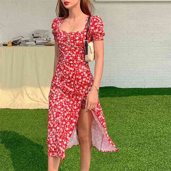 women summer vintage party dress lady france style puff sleeve floral print square collar side split midi dress vestido new 210401, Black;gray
women summer vintage party dress lady france style puff sleeve floral print square collar side split midi dress vestido new 210401, Black;gray