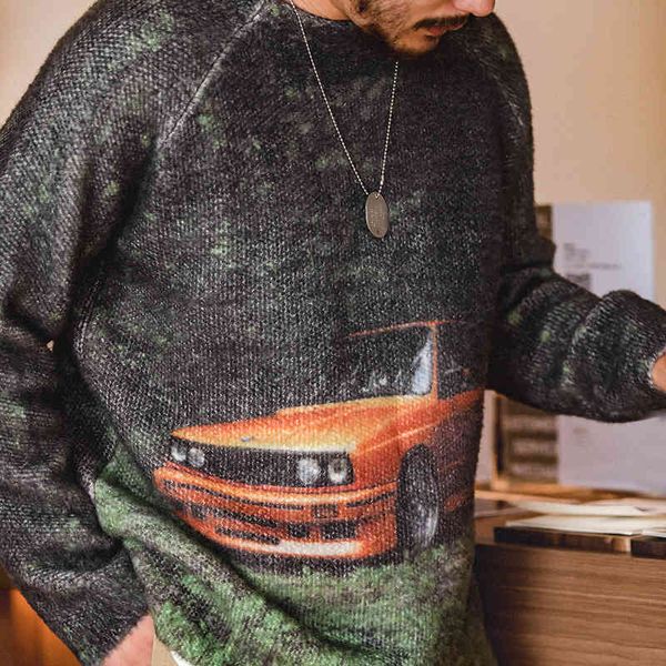 men's sweaters madden work clothes american sports car printed round neck sweater thick hanging feeling knitted pullover men's aut, White;black
men's sweaters madden work clothes american sports car printed round neck sweater thick hanging feeling knitted pullover men's aut, White;black