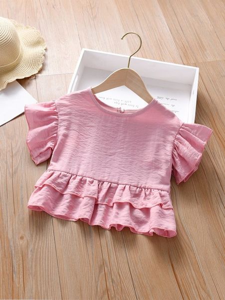 toddler girl solid ruffle hem blouse she, White;black
toddler girl solid ruffle hem blouse she, White;black