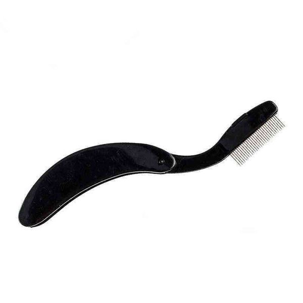 stainless steel needle eyebrow comb eyelashes plastic handle brush false makeup tools 0311