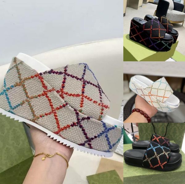 women paris slippers rainbow designer shoes strawberry pattern embroidery beach casual slides flip flops platform thick bottom increase non-, Black
women paris slippers rainbow designer shoes strawberry pattern embroidery beach casual slides flip flops platform thick bottom increase non-, Black