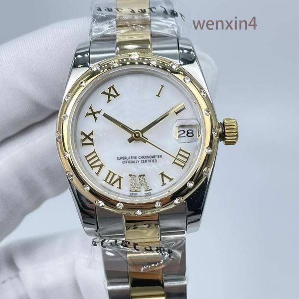 classic women's watch stainless steel precision automatic stainless steel strap waterproof 31mm roman irregular drill, Slivery;brown
classic women's watch stainless steel precision automatic stainless steel strap waterproof 31mm roman irregular drill, Slivery;brown