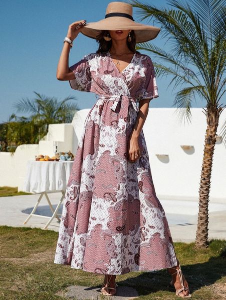 random paisley & dot print batwing sleeve split thigh belted dress y2zn#, Black;gray
random paisley & dot print batwing sleeve split thigh belted dress y2zn#, Black;gray