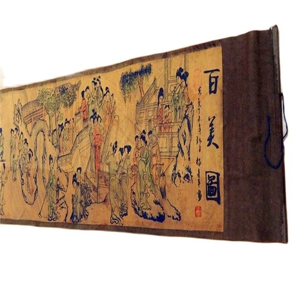 silk paper pretty chinese ancient painting 1 hundred beautiful women scroll, Silver
silk paper pretty chinese ancient painting 1 hundred beautiful women scroll, Silver