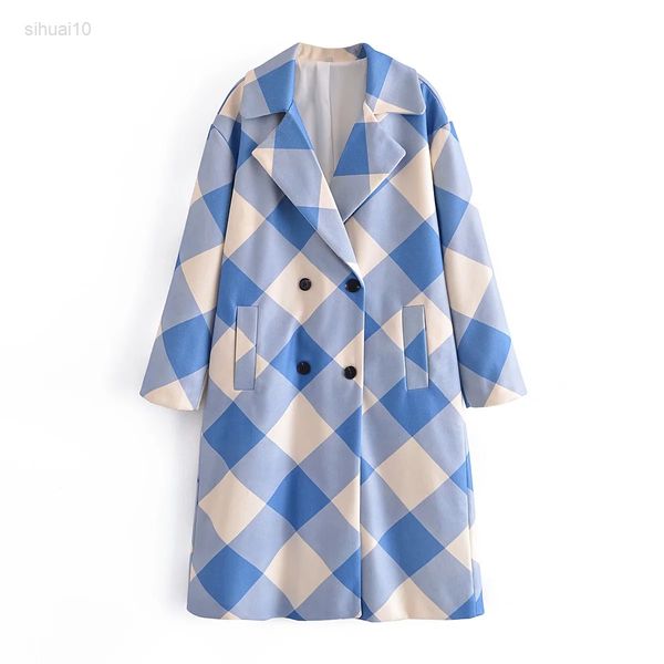 2022 new oversized casual faux wool coat blue plaid autumn winter women outfit long sleeves female fauxwool overcoat l220725, Black
2022 new oversized casual faux wool coat blue plaid autumn winter women outfit long sleeves female fauxwool overcoat l220725, Black