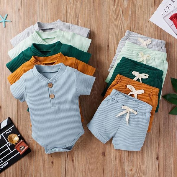 summer solid baby set boy girl casual clothing short sleeve button romper loose shorts 2pcs outfits clothes, White
summer solid baby set boy girl casual clothing short sleeve button romper loose shorts 2pcs outfits clothes, White