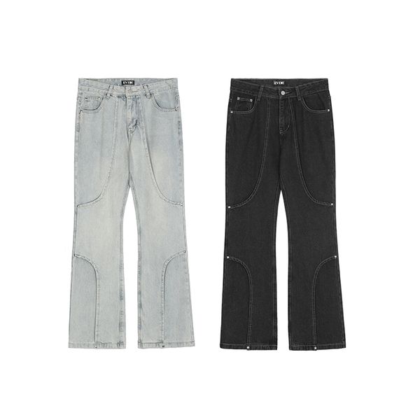 rivet pockets washed denim trousers for men and women straight loose jeans pants hip hop casual jean, Black;brown
rivet pockets washed denim trousers for men and women straight loose jeans pants hip hop casual jean, Black;brown