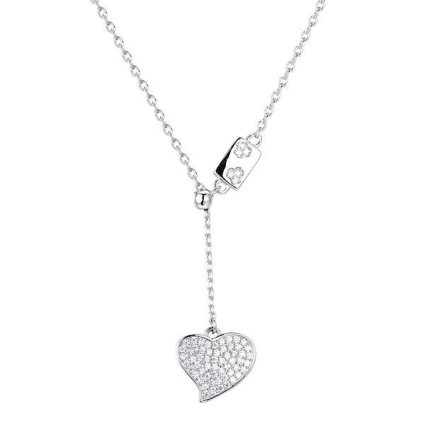 women's sterling silver necklace heart encrusted diamond y shape delicate accessory
women's sterling silver necklace heart encrusted diamond y shape delicate accessory