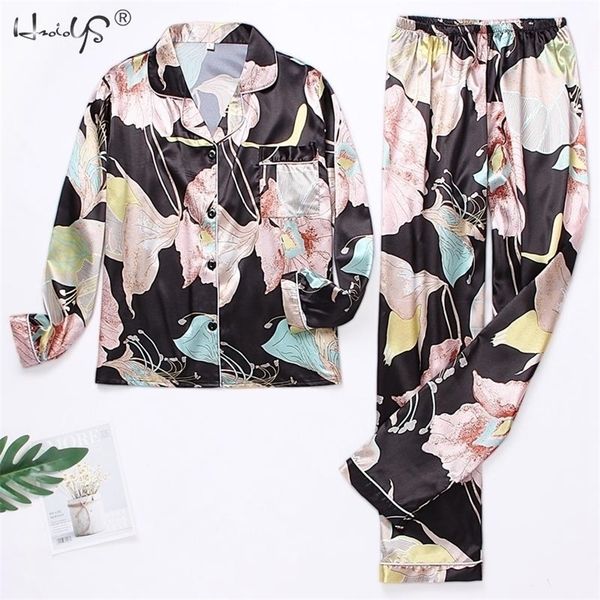 women silk satin pajamas set long sleeve trousers pajamas button-down printing sleepwear loungewear women's set pyjamas mujer 201114, Black;red
women silk satin pajamas set long sleeve trousers pajamas button-down printing sleepwear loungewear women's set pyjamas mujer 201114, Black;red