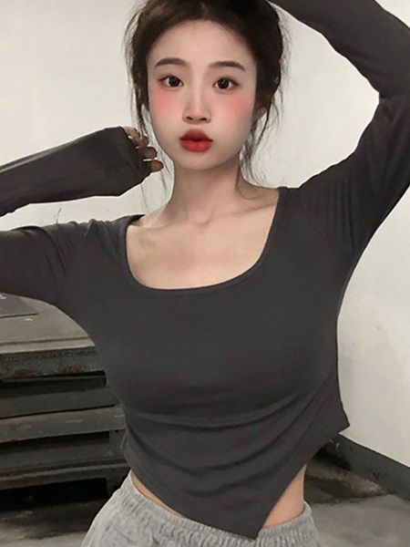 u-neck sports bottoming shirt stretch short women breathable quick-drying slimming long-sleeved fitness t-shirt cx220329, White;red
u-neck sports bottoming shirt stretch short women breathable quick-drying slimming long-sleeved fitness t-shirt cx220329, White;red