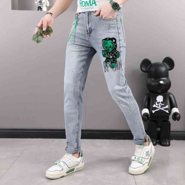 european jeans men's 2022 summer new personalized violence bear print drill pants fashion korean edition, Blue
european jeans men's 2022 summer new personalized violence bear print drill pants fashion korean edition, Blue