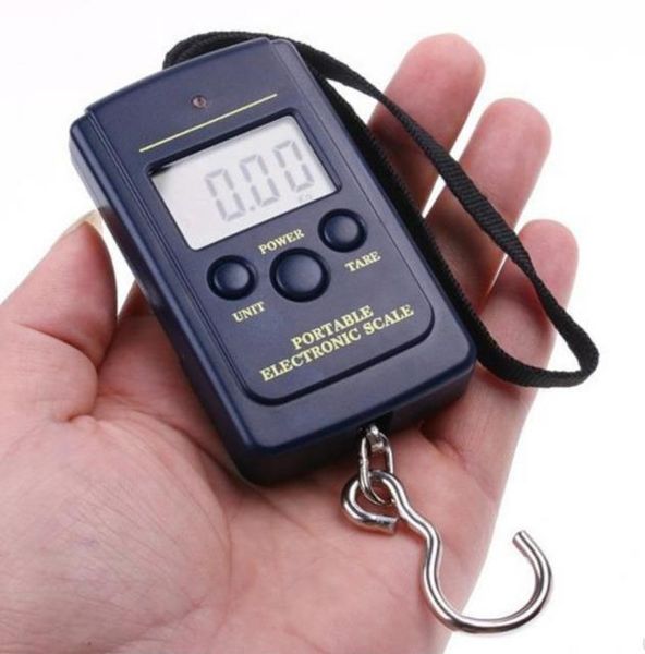 Image of High Quality 20g 40Kg Digital Scales LCD Display hanging luggage fishing weight scale H1765 navy blue SN4376