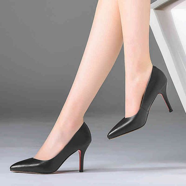 dress shoes spring and summer women's shoes pointed thin heels high commuting plain upper work cowhide shallow mouth single lrt6, Black
dress shoes spring and summer women's shoes pointed thin heels high commuting plain upper work cowhide shallow mouth single lrt6, Black
