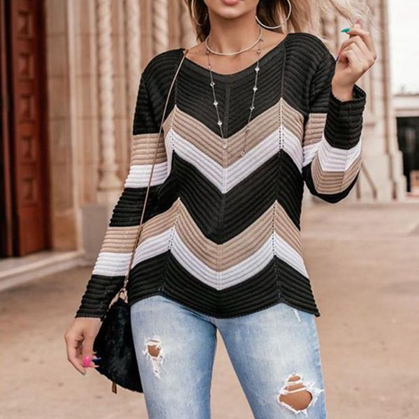 women casual sweaters autumn winter new v neck stripe contrast color loose knitted pullovers female streetwear warm knitwear, White;black
women casual sweaters autumn winter new v neck stripe contrast color loose knitted pullovers female streetwear warm knitwear, White;black