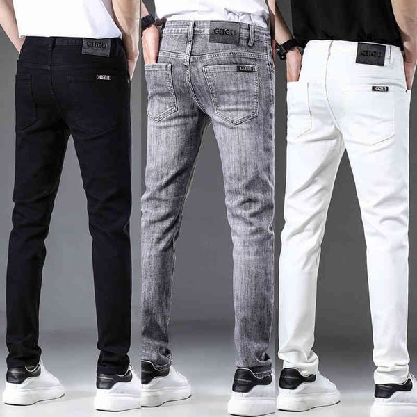 men's jeans spring jeans men's cotton korean version small foot slim fit brand black and white gray double g 8sjt, Blue
men's jeans spring jeans men's cotton korean version small foot slim fit brand black and white gray double g 8sjt, Blue