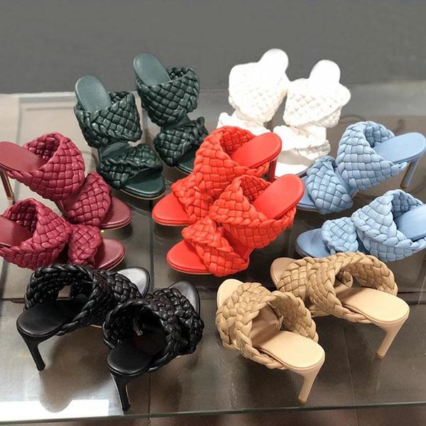 women designer sandals woven high heels curve sandals elongated almond toe mules fashion luxury designer women shoes high heels size 35- gce, Black
women designer sandals woven high heels curve sandals elongated almond toe mules fashion luxury designer women shoes high heels size 35- gce, Black