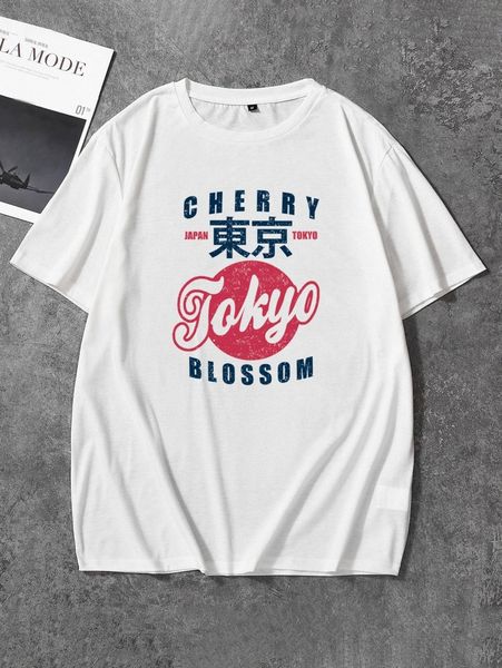 men japanese letter graphic tee x2v5#, White;black