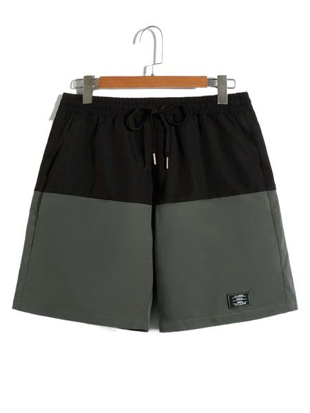 men letter patched detail colorblock drawstring waist shorts h7r3#, White;black
men letter patched detail colorblock drawstring waist shorts h7r3#, White;black