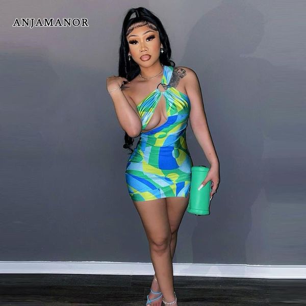fashion geometric print women dresses summer club asymmetrical cut out one shoulder bodycon mini dress d82-bb15, Black;gray