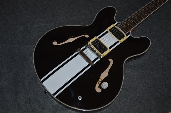 chinese electric guitar g jazz es black color hollow body chrome hardware rosewood 6 strings
chinese electric guitar g jazz es black color hollow body chrome hardware rosewood 6 strings